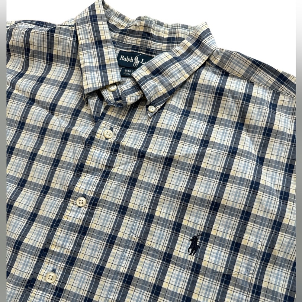 Ralph Lauren Men’s Short Sleeve Button Up Size‎ XL Bartlett 100% Cotton Stripes